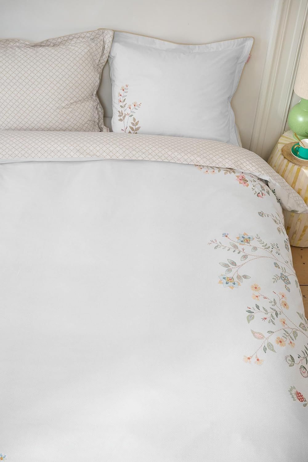 PiP Studio Bettwäsche PIP Studio Perkal Bettwäsche 135x200 Campo des Flores Off-White Blüten, Perkal, 2 teilig