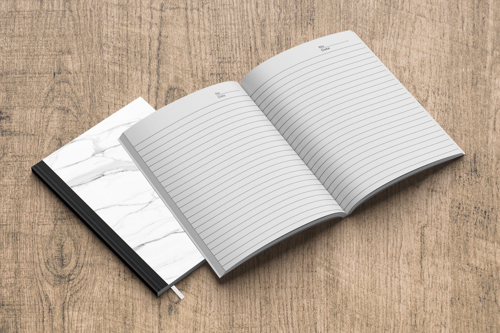 MuchoWow Notizbuch Marmor - Weiß - Luxus - Linie Seiten, Notizheft, Marmoroptik, - Haushaltsbuch Merkzettel, Muster A5, Tagebuch, Journal, - 98