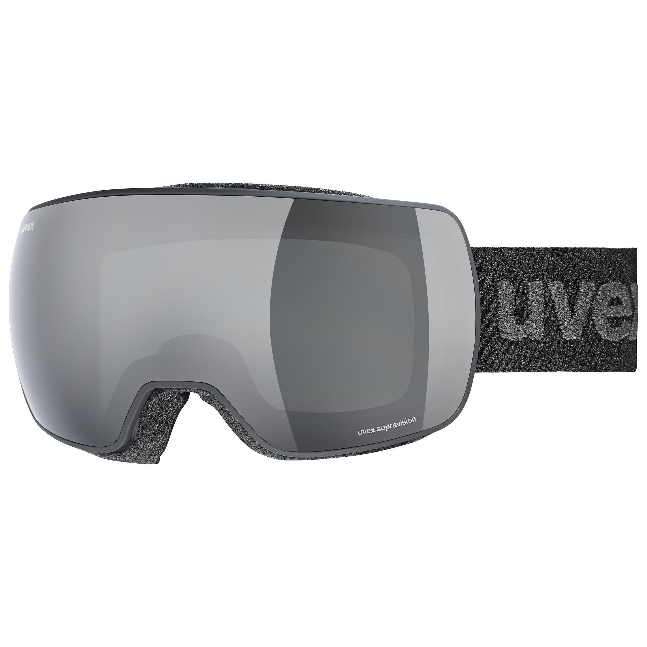 Uvex Skibrille, (1-St), uvex Unisex – Erwachsene, compact FM Skibrille black matt/black-clear