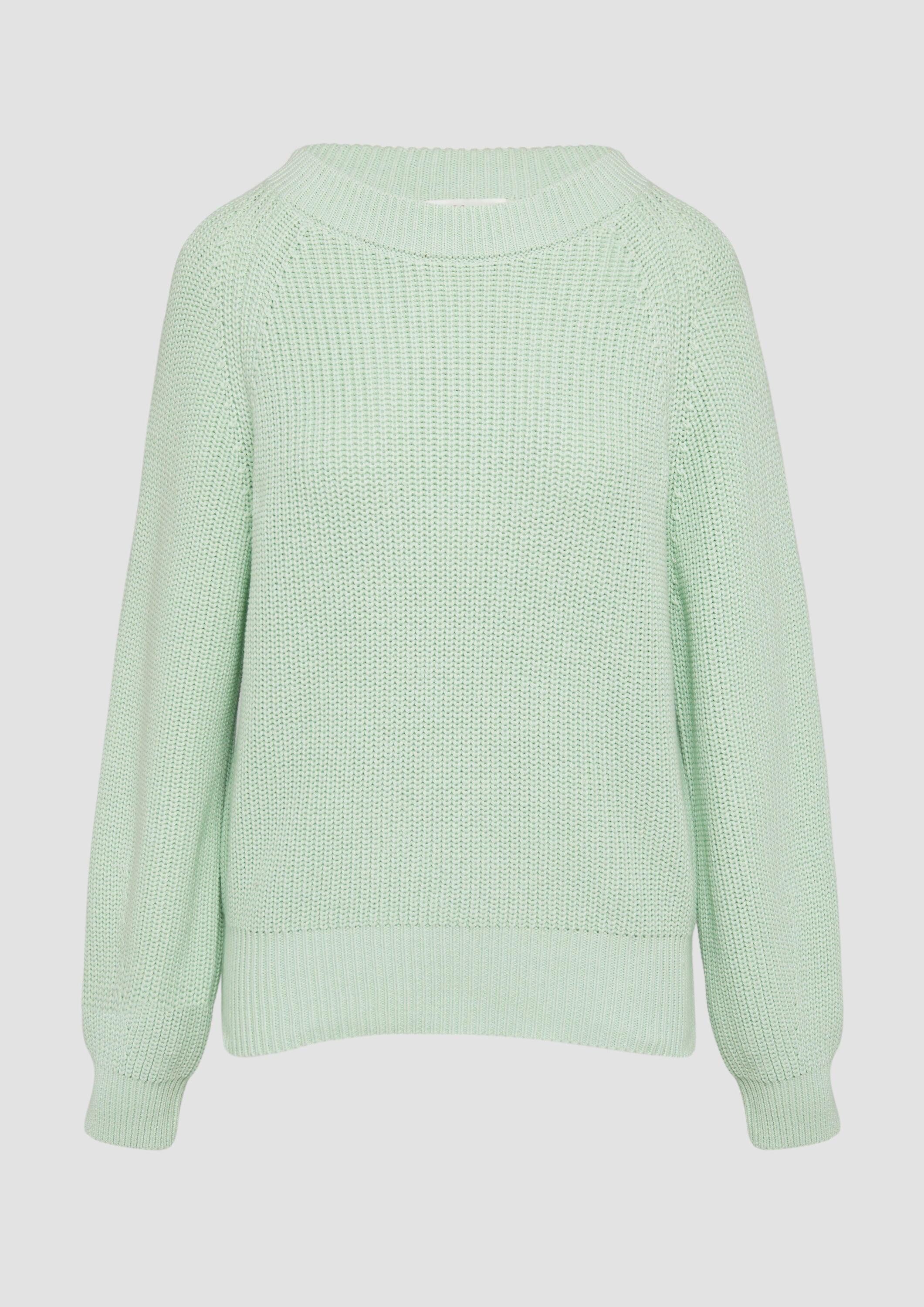 s.Oliver Longpullover Strickpullover Strickpullover mit Raglan-Ärmeln und Rippbündchen