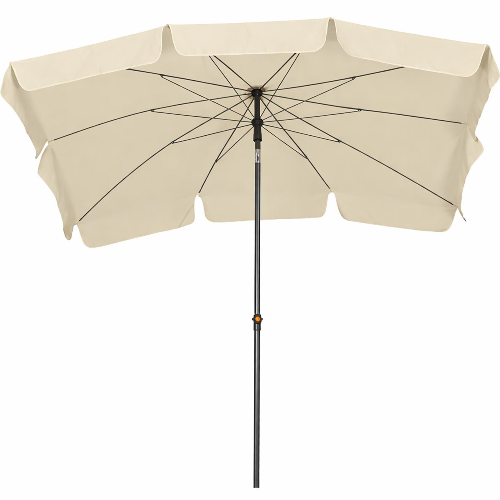 BURI Sonnenschirm Sonnenschirm Gartenschirm Beige Natur 210x140 cm Rechteckig knickbar
