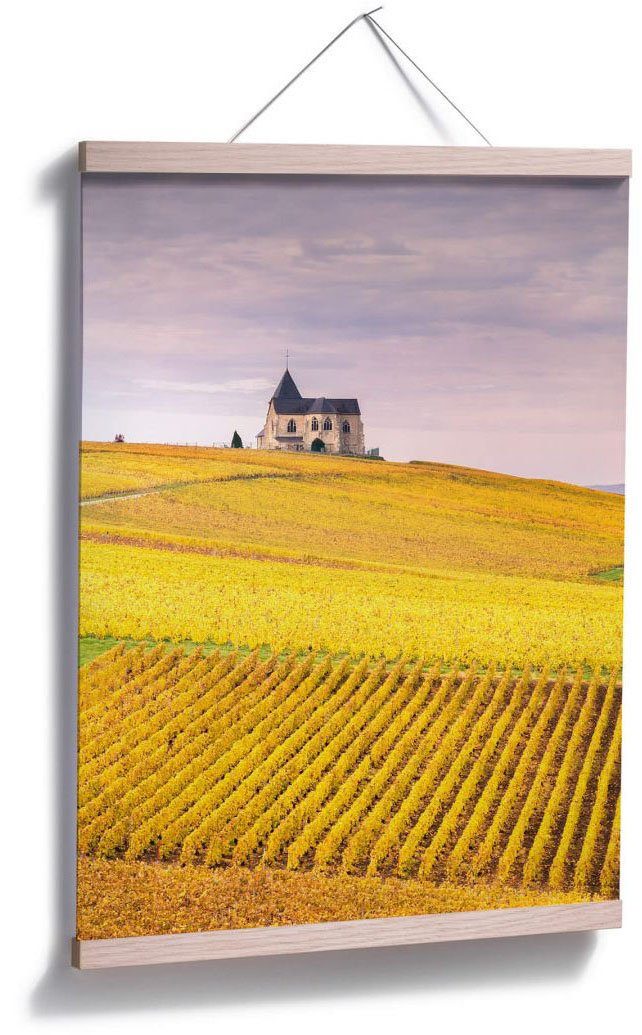 Wall-Art Poster Landschaften St), Wandposter (1 Champagne, Weinfelder Wandbild, Poster, Bild