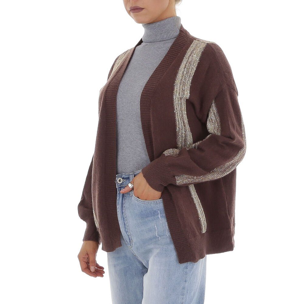 Ital-Design Strickpullover Damen Freizeit Glitzer Gestreift günstig online kaufen