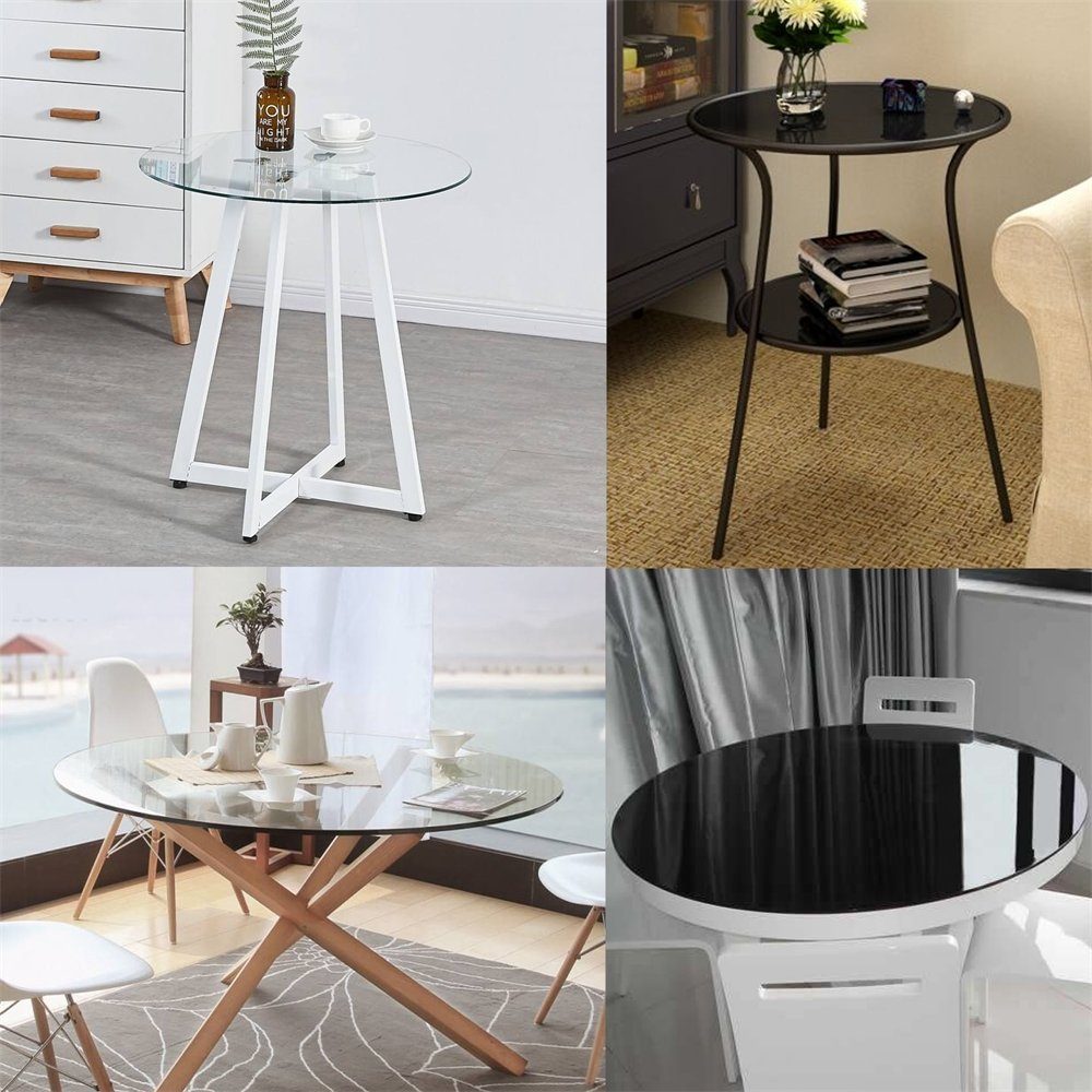 Feel2Home Tischplatte Kaminglas Tischplatte Bodenplatte Rund ESG Glas versch. Größen/Farben, ESG Sicherheitsglas