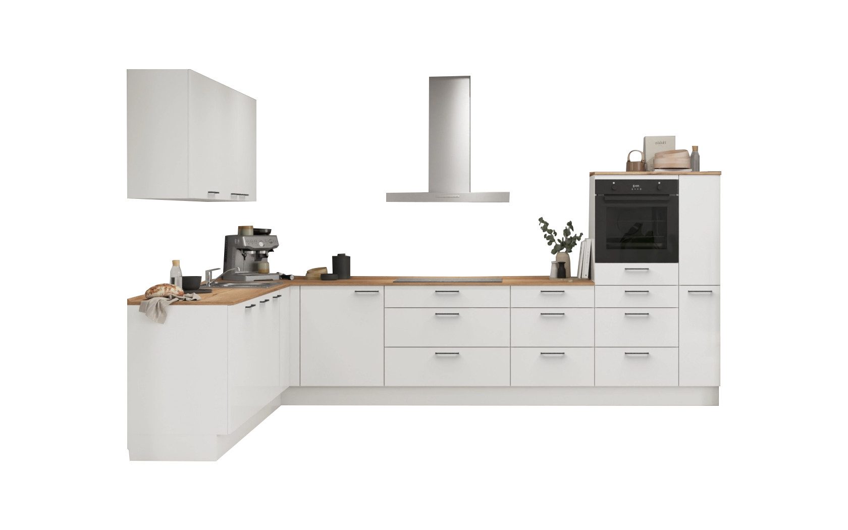 nobilia® Winkelküche Bestick, individuell anpassbar, gratis Küchenplanung mit Profis, (Breite 613.2 cm), vormontiert, wahlw. mit E-Geräten, inkl. Lieferung