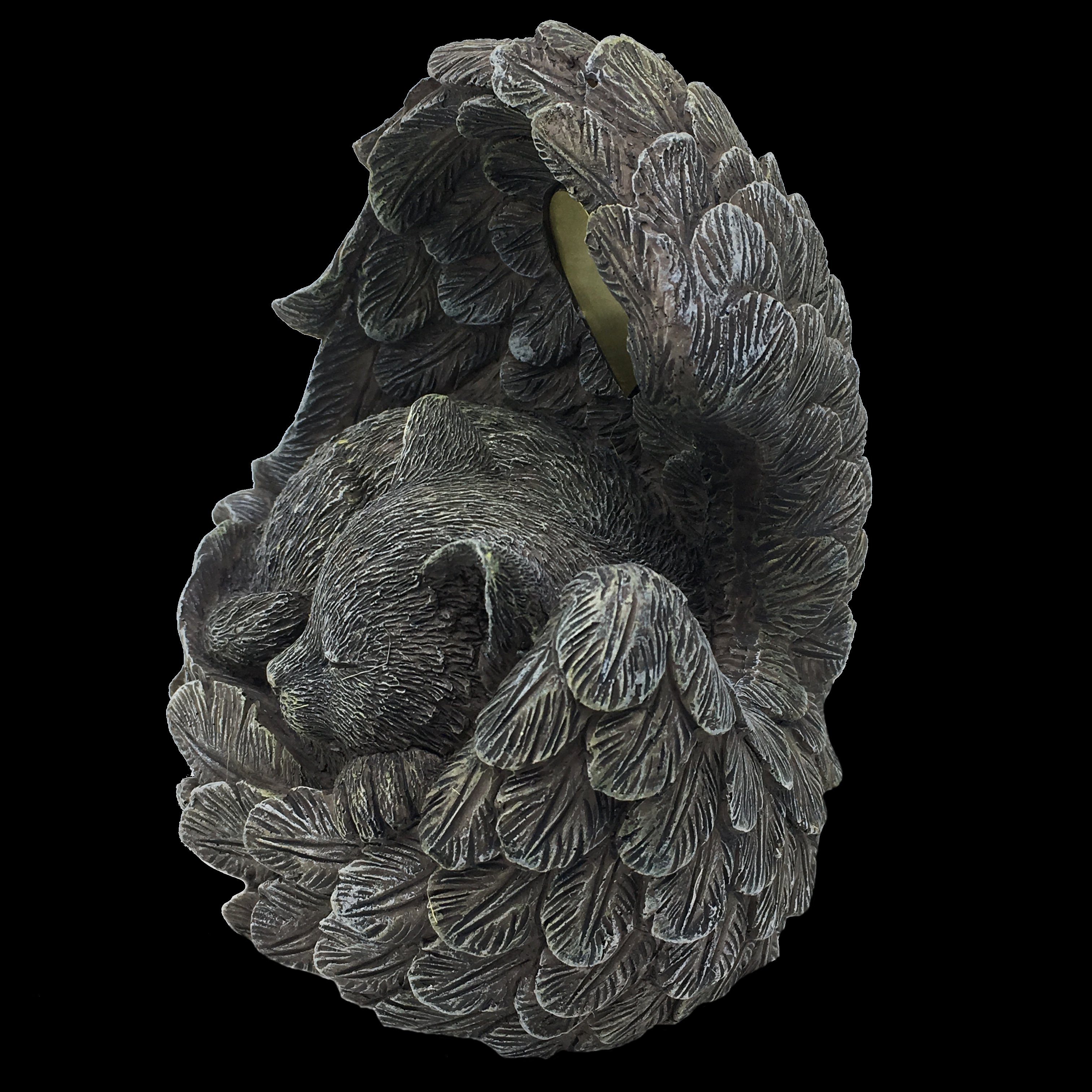 MystiCalls Tierfigur Katzen Urne grau als Katzen-Engelfigur im Flügel, Tierurne, Katzenurne (1 St), Fassungsvolumen ca. 0,85 Liter (Katzen bis ca. 9 kg) – Bild 3 von 5