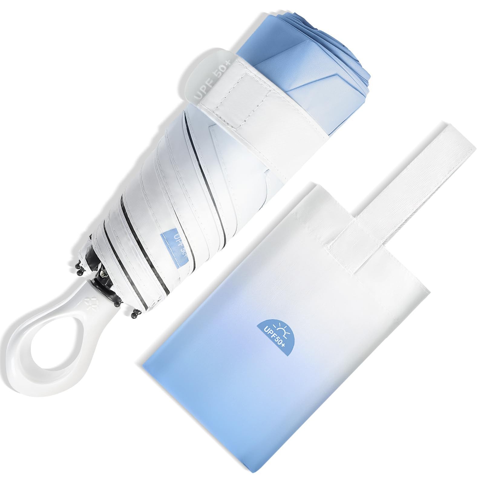 Diwzbyn Taschenregenschirm Automatik Regenschirm,Mini-Sonnenschirm UPF 50+, Leichter, faltbarer Regenschirm – einfach zu tragen.