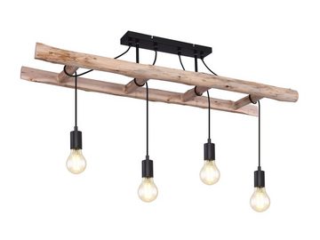 meineWunschleuchte LED Deckenleuchte, Dimmfunktion, LED wechselbar, Warmweiß, große ausgefallene Holz-lampe rustikal für Decke mehrflammig, B: 115cm