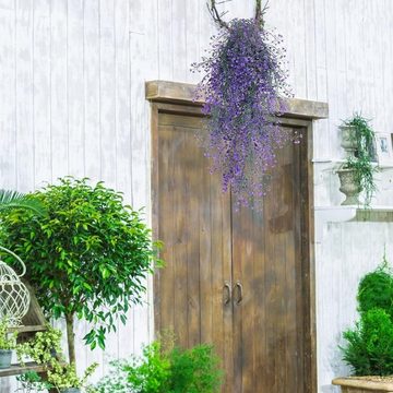Kunstpflanze Künstlich Hängende Blumen Kunstblumen Violette Blumen Wand Glyzinien, Caterize