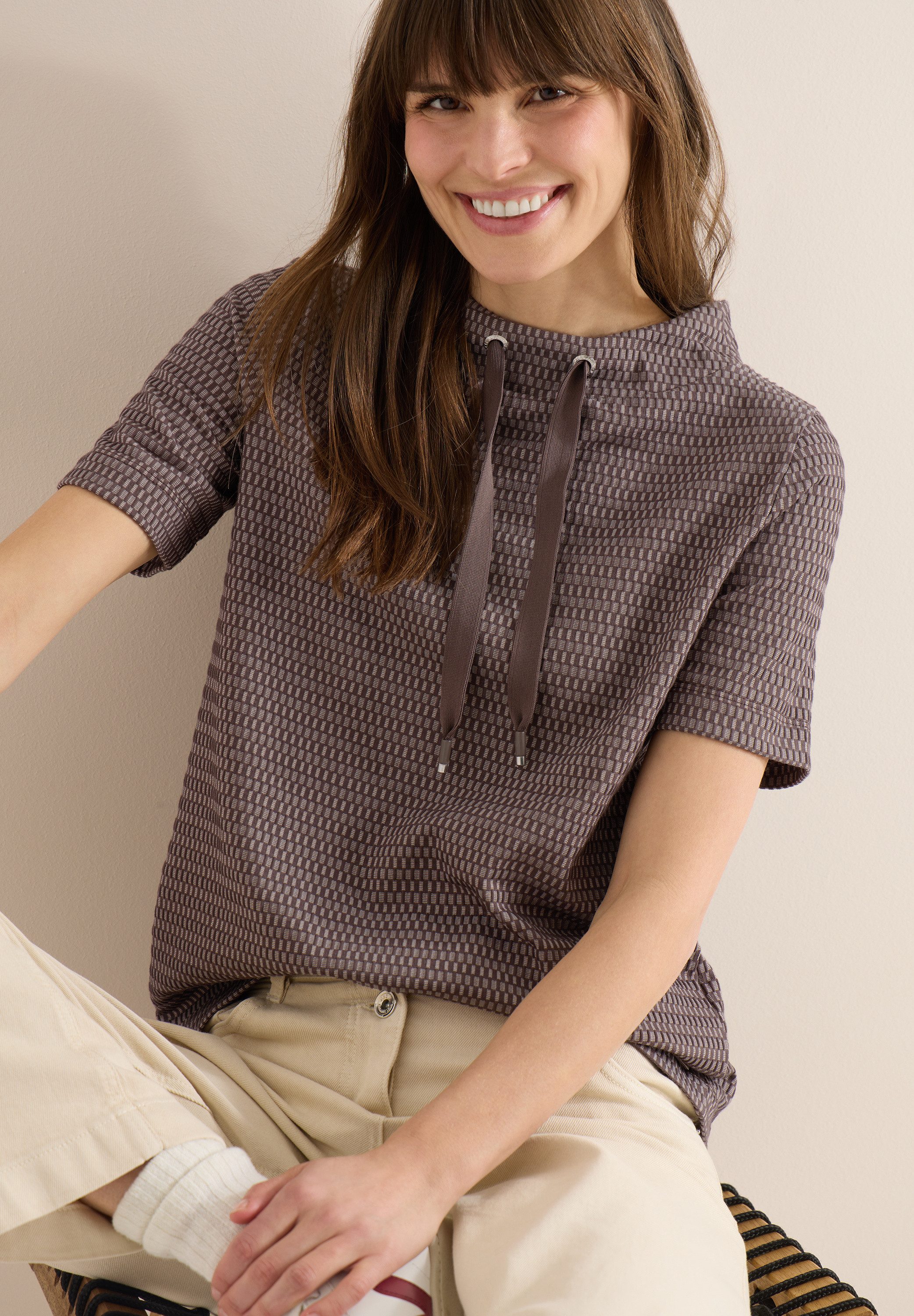 CECIL Kurzarmshirt in Two-Tone-Optik günstig online kaufen