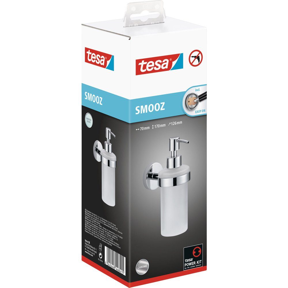 tesa Seifenspender tesa SMOOZ 40323-00000-00 Seifenspender 200 ml Chrom (glänzend), Weiß