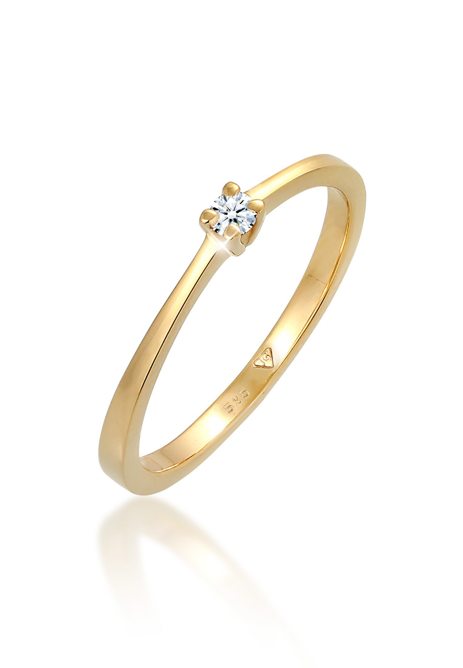 Verlobungsring ct. Diamant Solitär Elli Verlobung DIAMONDS Gelbgold 0.11 585