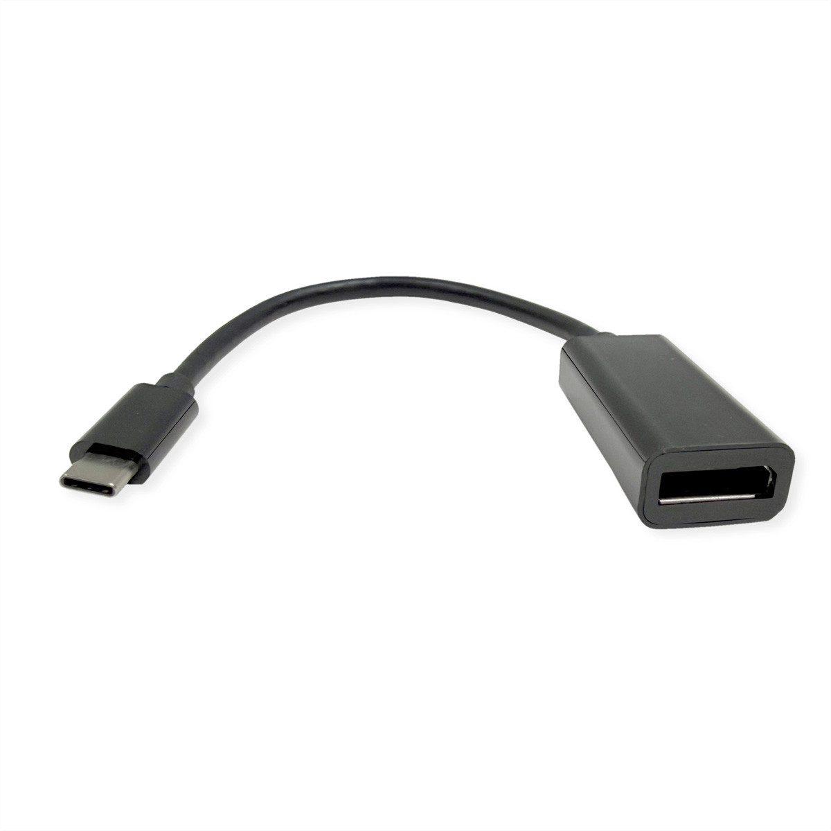 ROLINE Display Adapter USB Typ C - DP Audio- & Video-Adapter USB Typ C (USB-C) Männlich (Stecker) zu DisplayPort Weiblich (Buchse), 23.0 cm, ST/BU, 8K60
