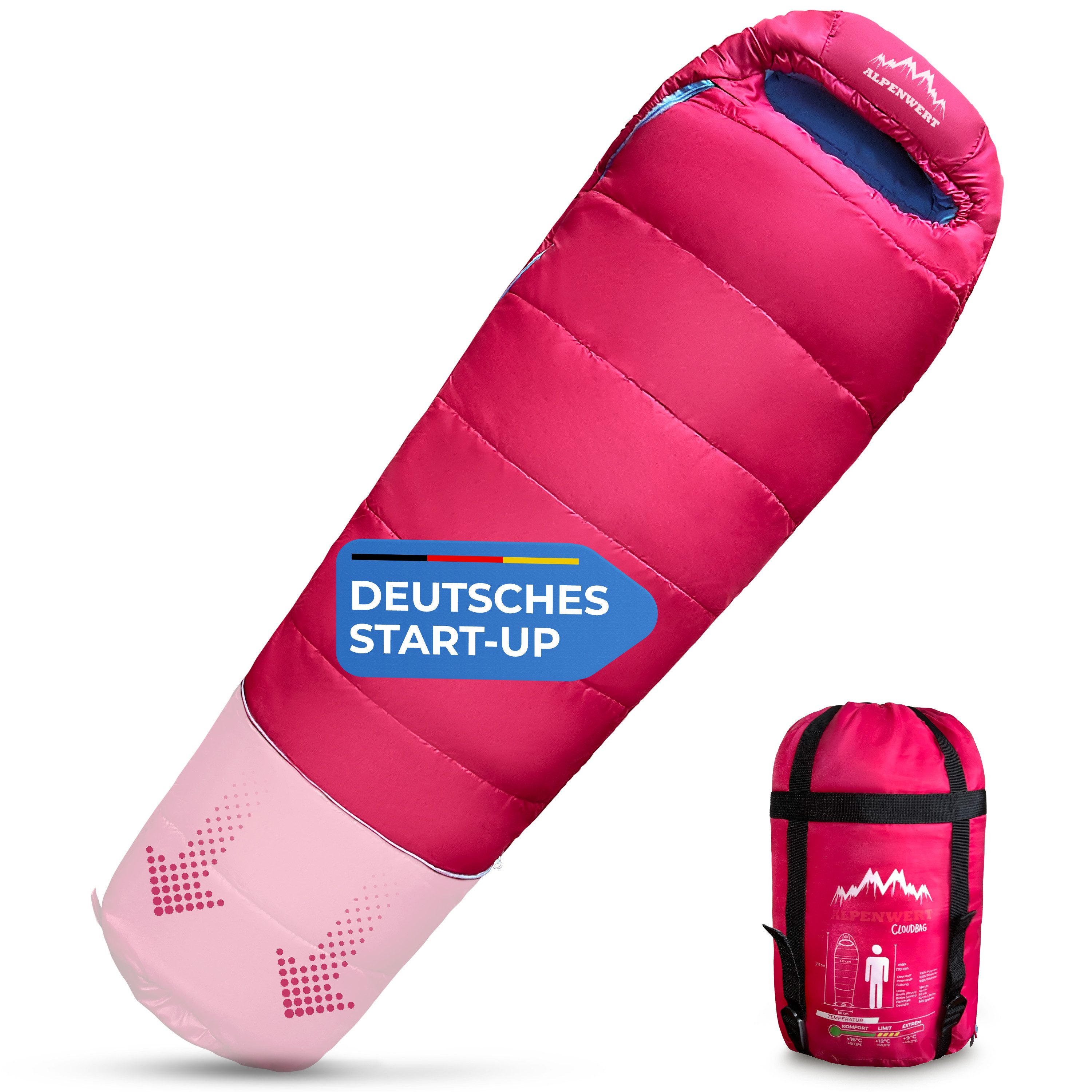 Alpenwert Kinderschlafsack Ultraleicht 130-170cm – Outdoor, wasserabweisend günstig online kaufen