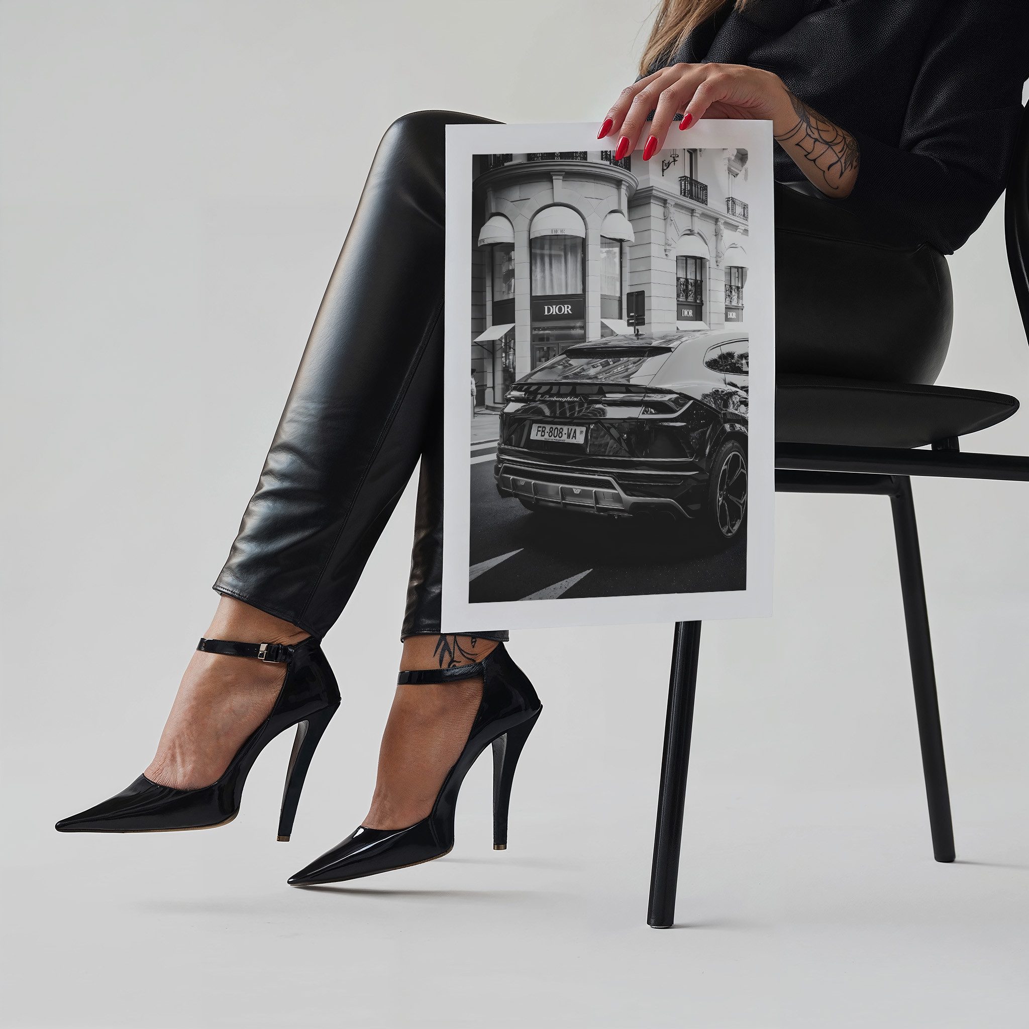 JUSTGOODMOOD Poster Premium ® Lamborghini Dior · Eleganz trifft Luxus, Lambo Dior (1 St), verschiedene Größen wählbar