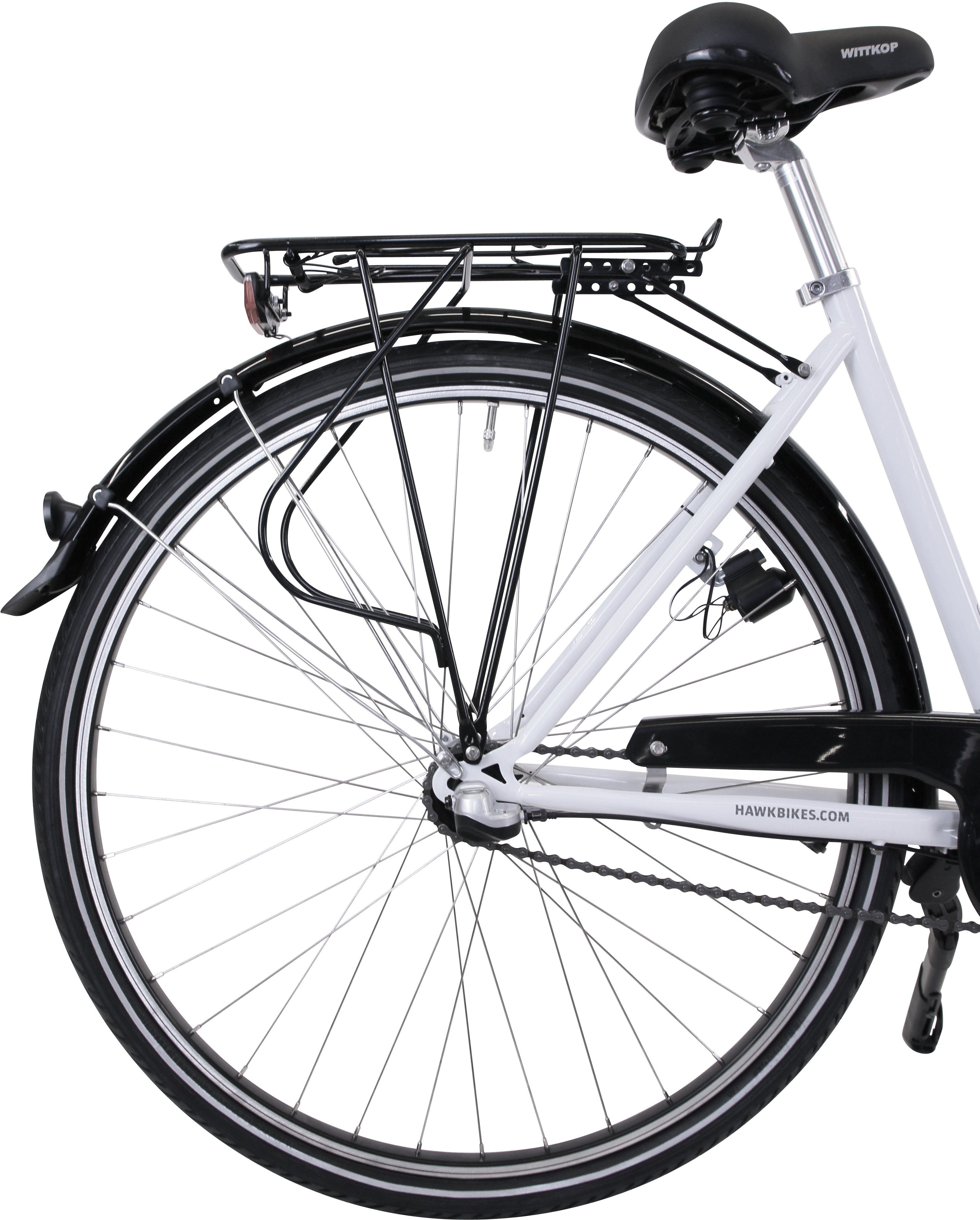 HAWK Bikes Gang Cityrad 3 Shimano Nexus White, Premium City Wave Schaltwerk HAWK