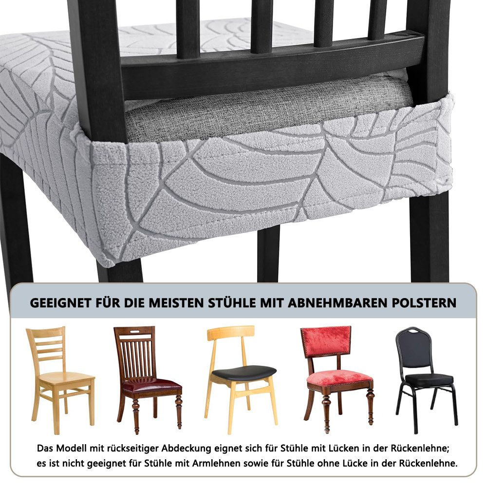 Agger Stuhlbezug Stuhlhussen Esszimmerstuhl Sitzbezug Stretch-Sitzbezüge Abnehmbar, Waschbar Stuhlhussen Sitzschutzbezug für Zuhause, Hotel, Bankett – Bild 4 von 5