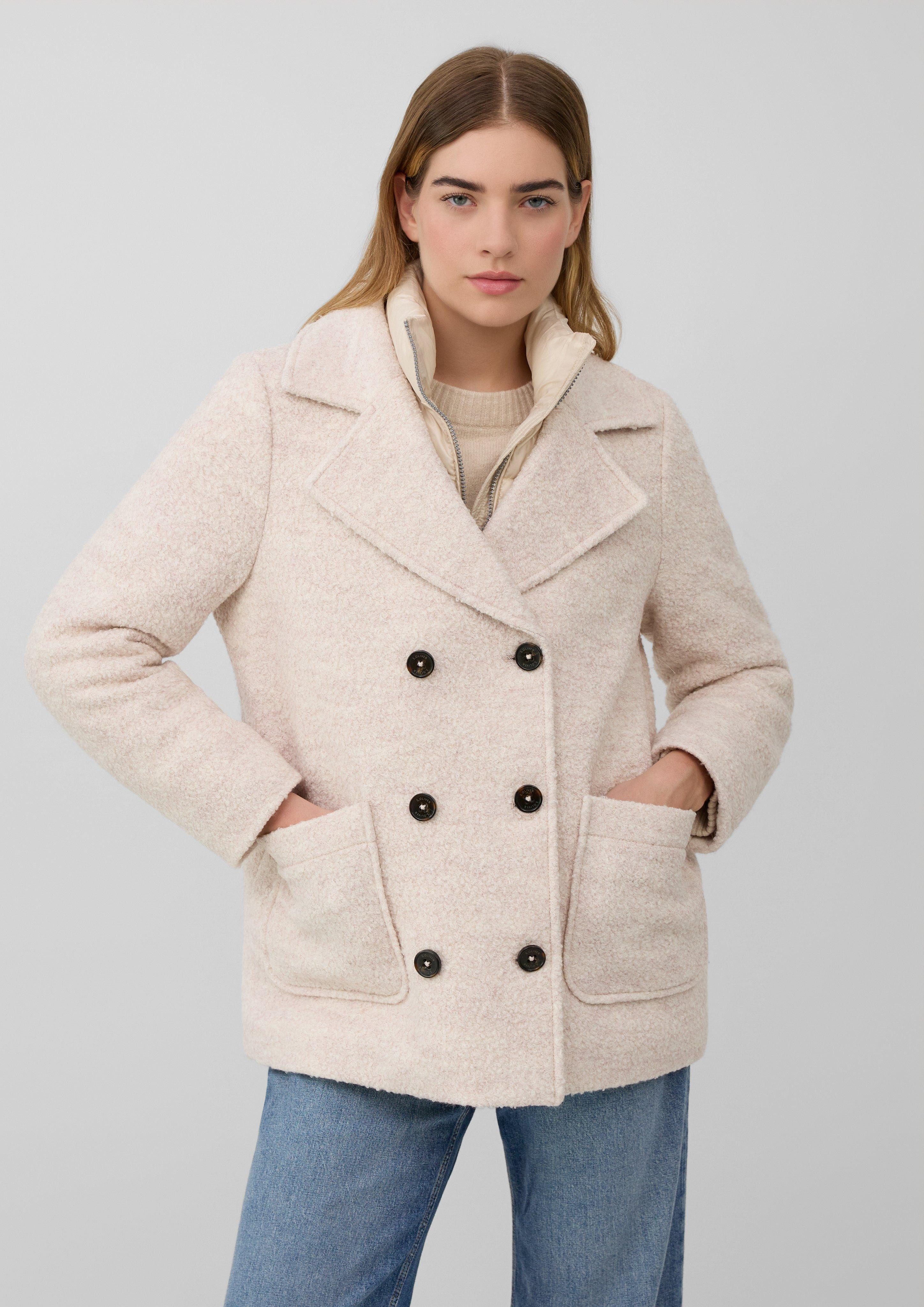 s.Oliver Funktionsjacke Bouclé-Jacke mit herausnehmbarem Steppeinsatz günstig online kaufen