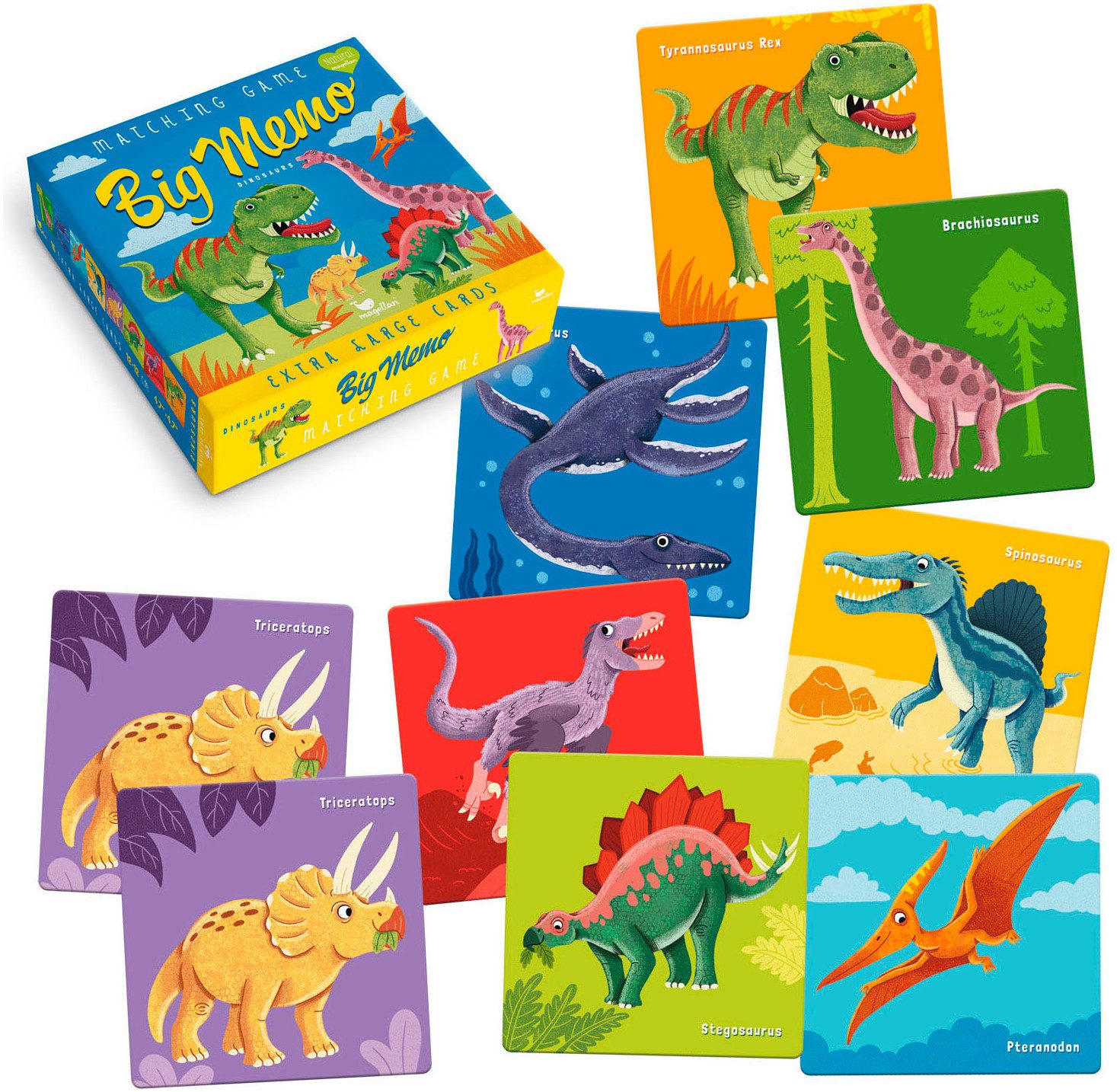 Magellan Spiel Big Memo Dinosaurs, Kinderspiel, Made in Germany