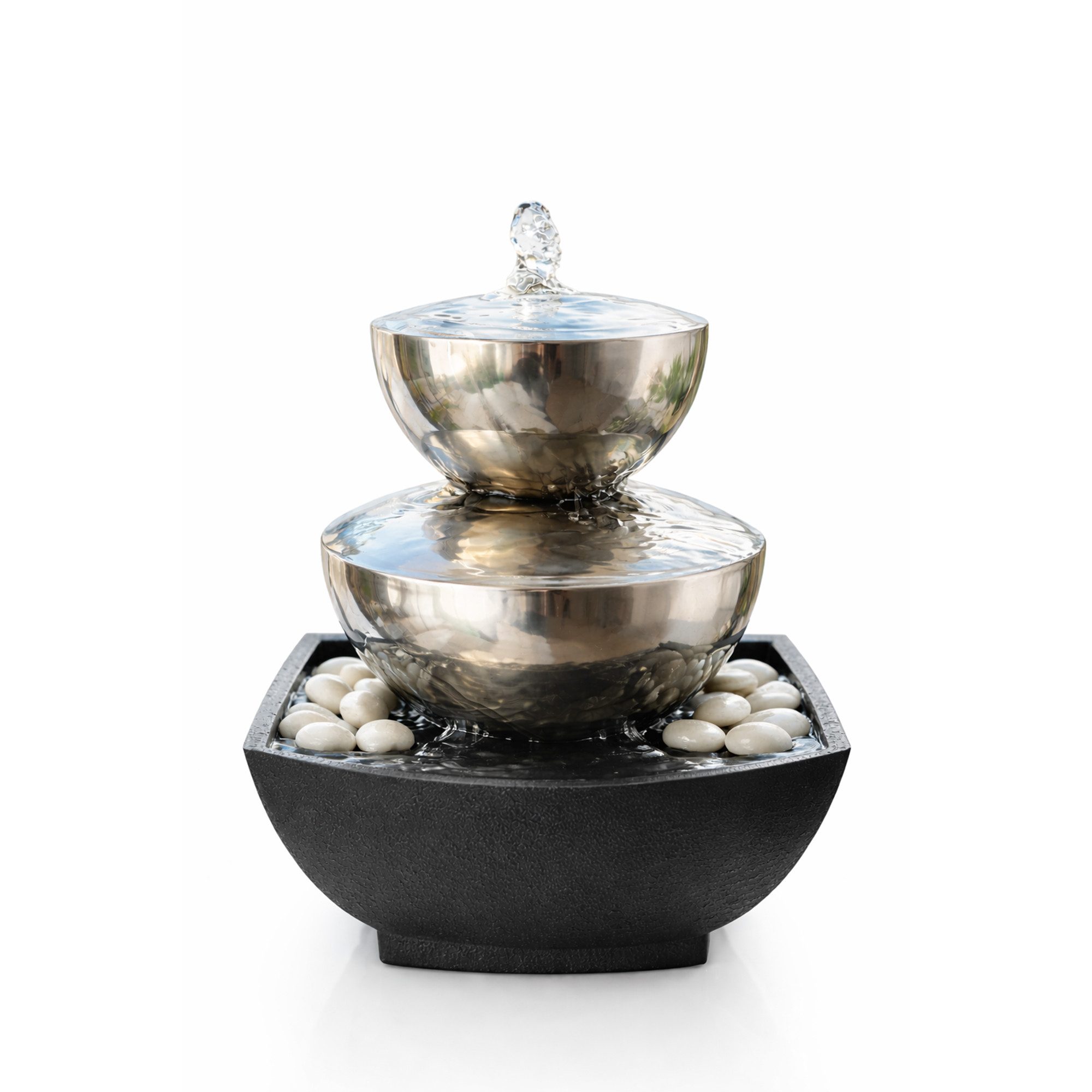 Köhko Zimmerbrunnen Tischbrunnen 25016 – Dekobrunnen aus Edelstahl