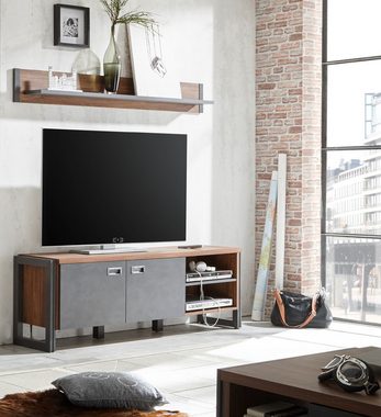 Furn.Design Lowboard Auburn (TV-Unterteil in Eiche Stirling und grau Matera, 156 x 53 cm), Industrial Design