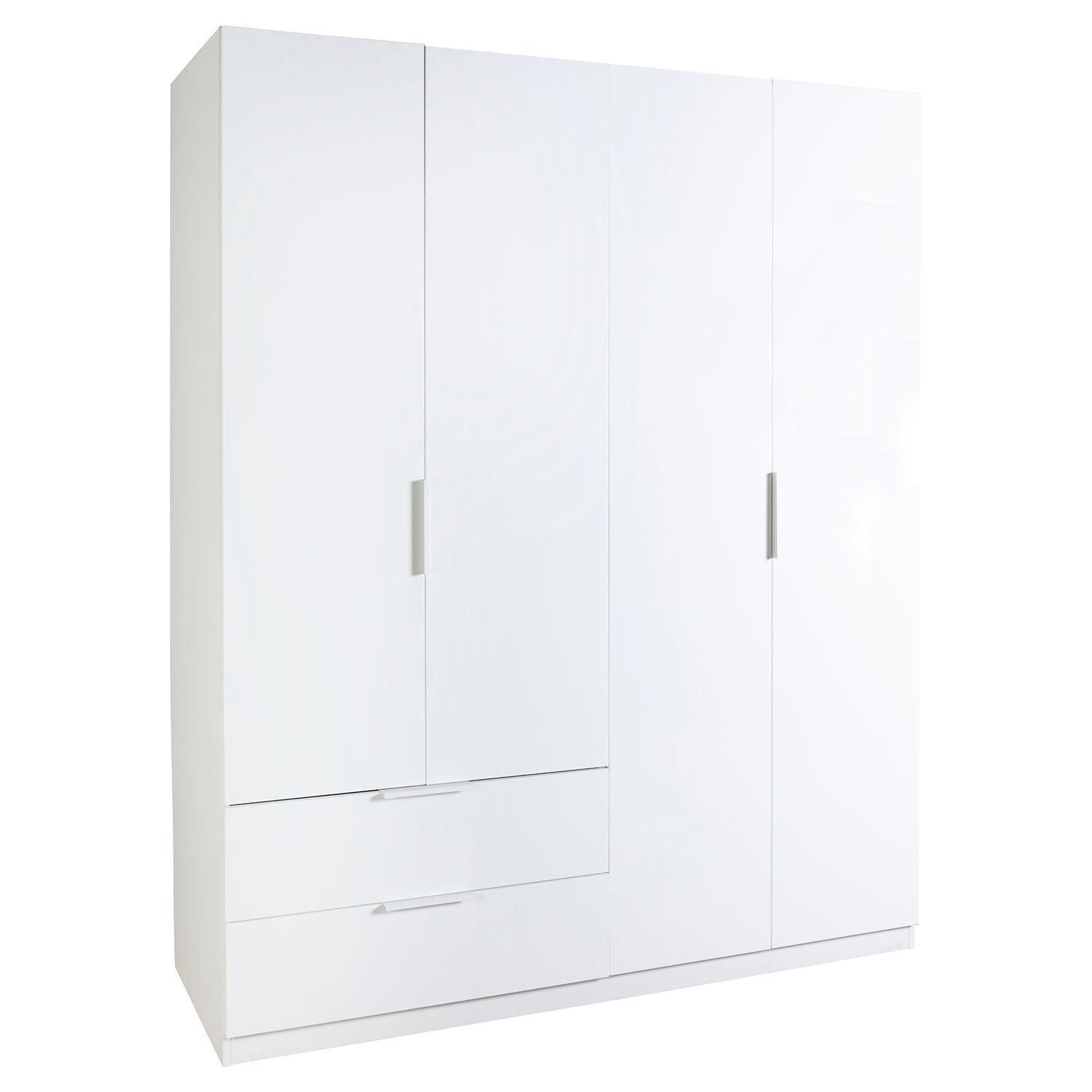 Composad Kleiderschrank ESPRESSO, Weiß, 4 Türen, 2 Schubladen, B 162 x H 200 x T 58 cm