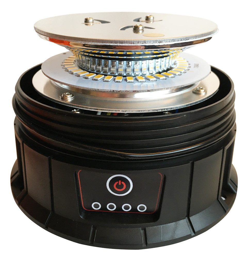 Berger & Schröter Rundumleuchte Akku LED Rundumkennleuchte 12/24V, R65, LED fest integriert, Mit Ladezustandsanzeige
