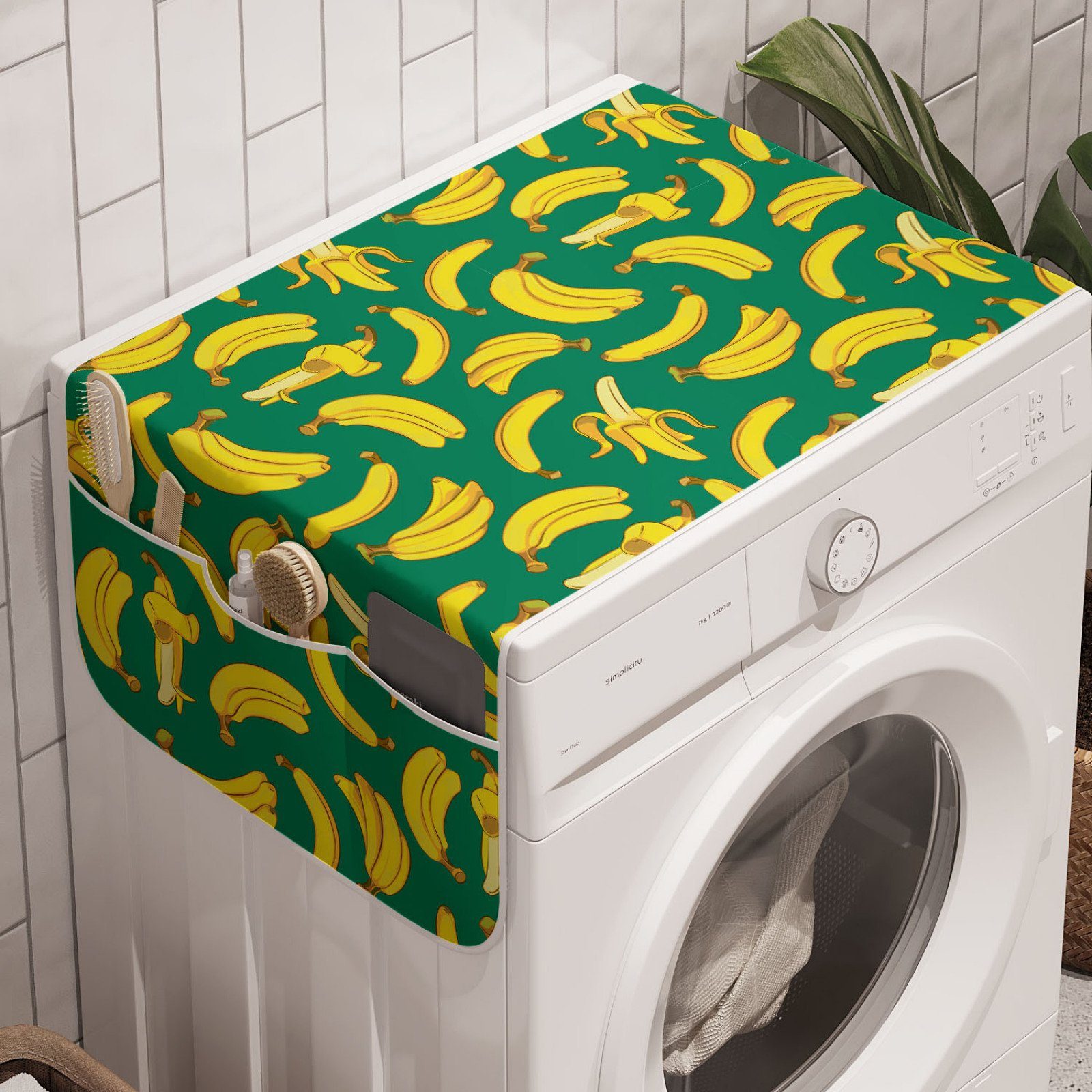Abakuhaus für und Anti-Rutsch-Stoffabdeckung Frische Waschmaschine Bananen Drucken Badorganizer Trockner, Früchte Gesunde