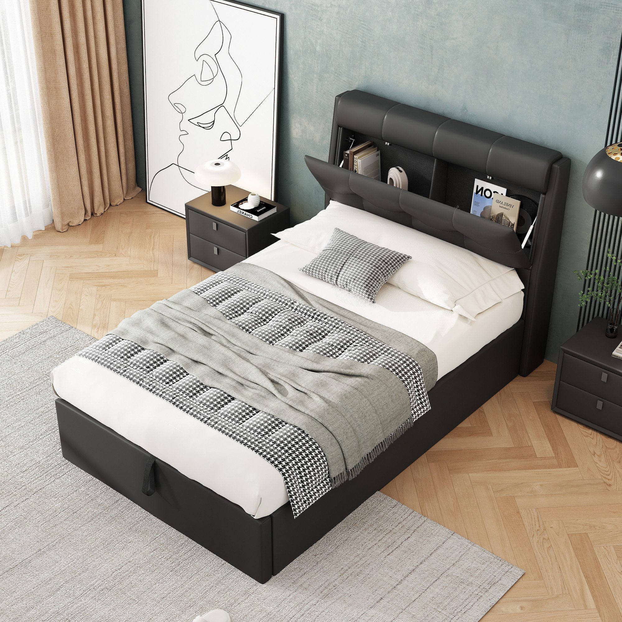 STILVORA Polsterbett 90×200 Polsterbett Funktionsbett mit günstig online kaufen