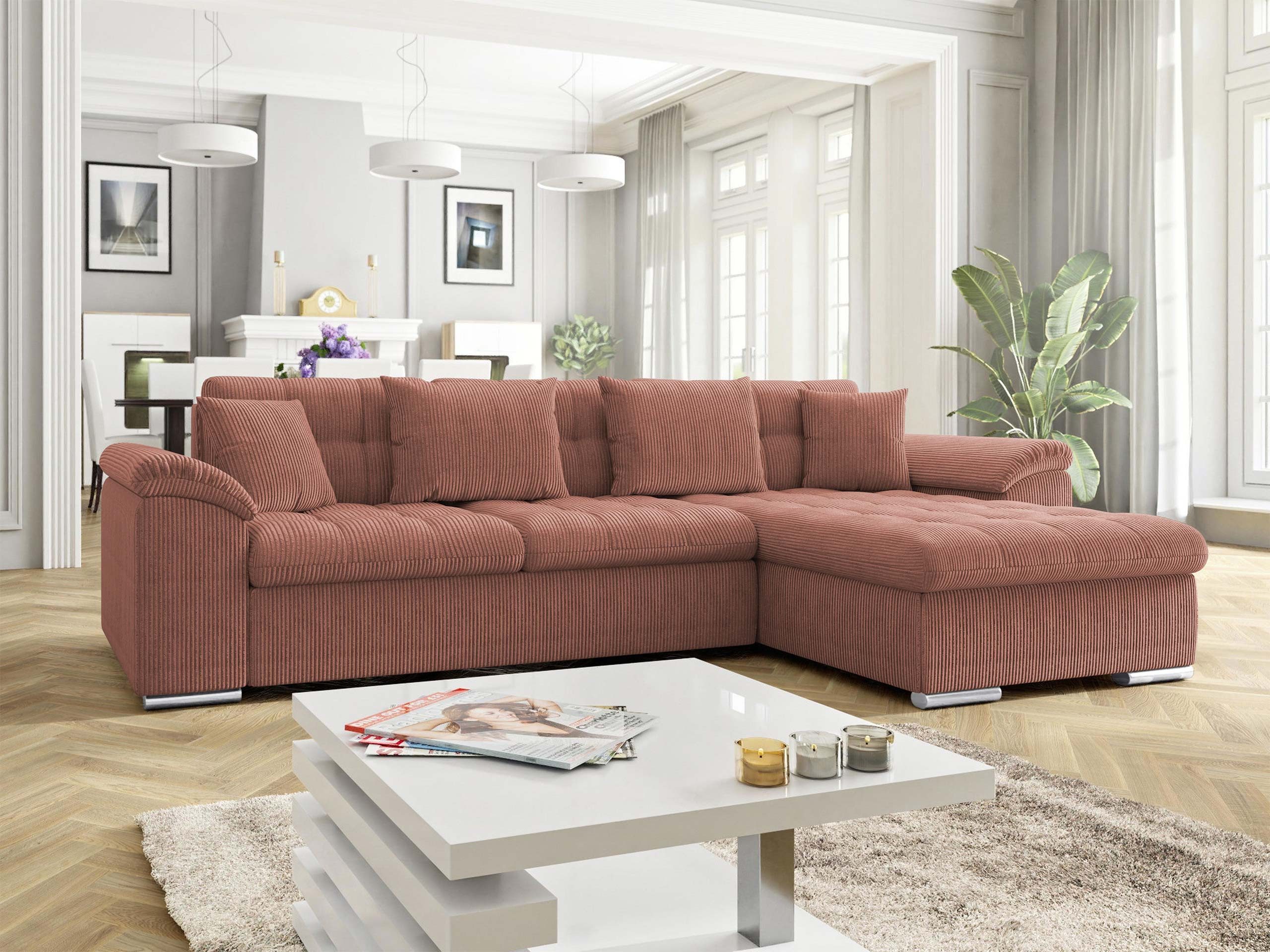 MIRJAN24 Ecksofa Diana Cord, mit Bettkasten günstig online kaufen