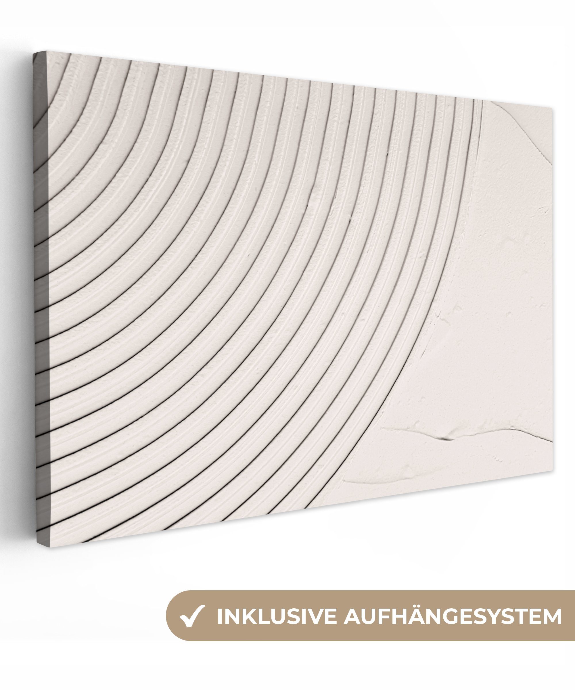 OneMillionCanvasses® Leinwandbild Kunst - Weiß - Linien - Abstrakt, Fotodru günstig online kaufen