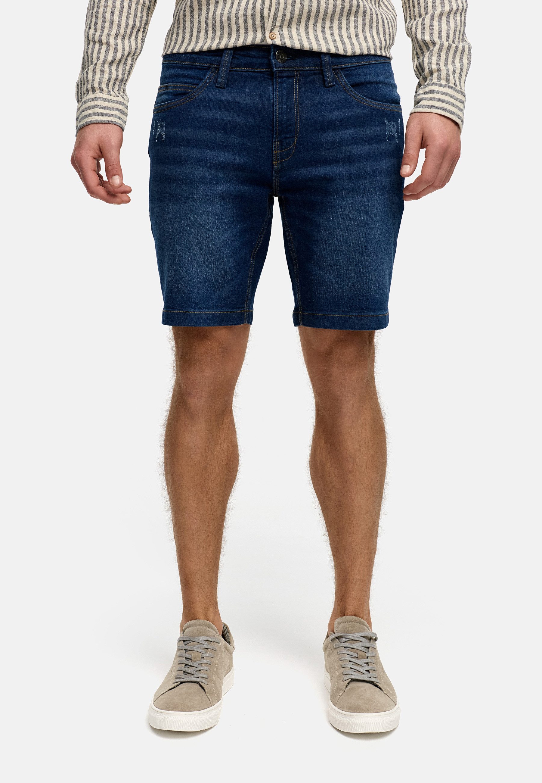 INDICODE Jeansshorts Herren INMCFly Jeans Shorts Herrenshorts stretchy Denim-Shorts mit crushed washing