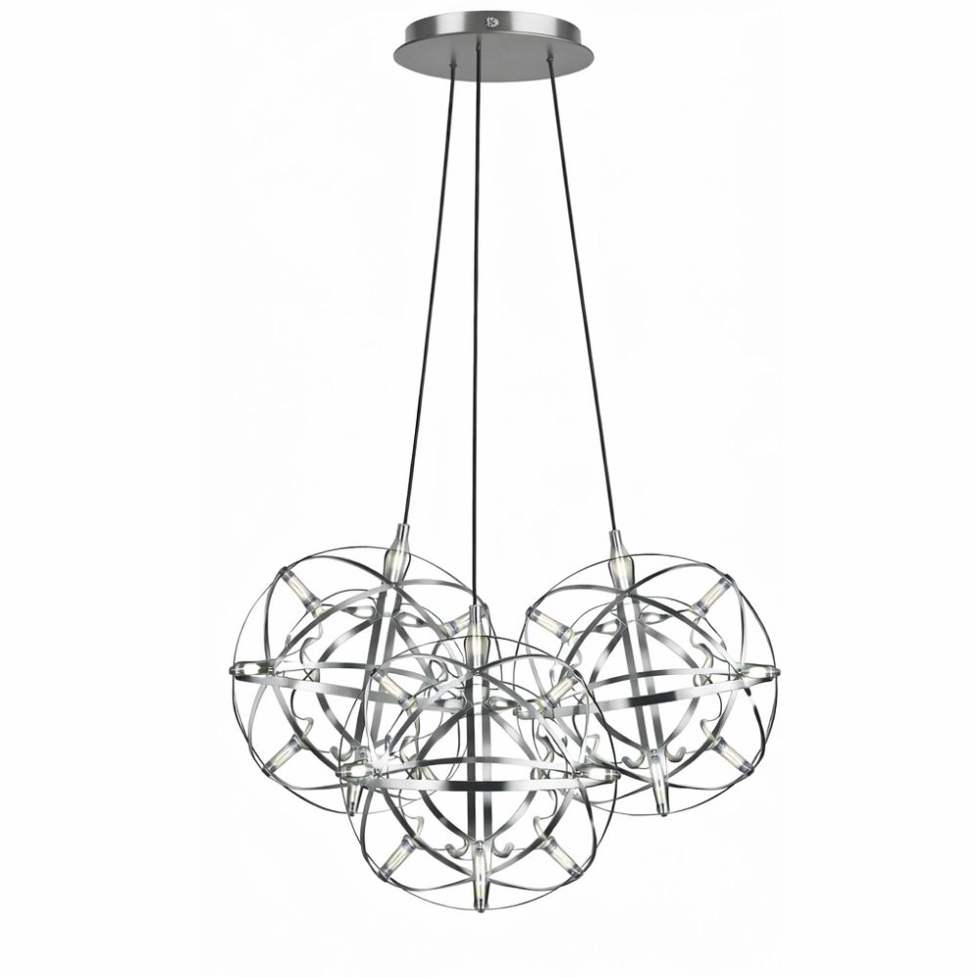 s.luce Pendelleuchte s.luce Atom LED Mehrfach-Pendelleuchte Cluster 3-flammig Chrom, Warmweiß