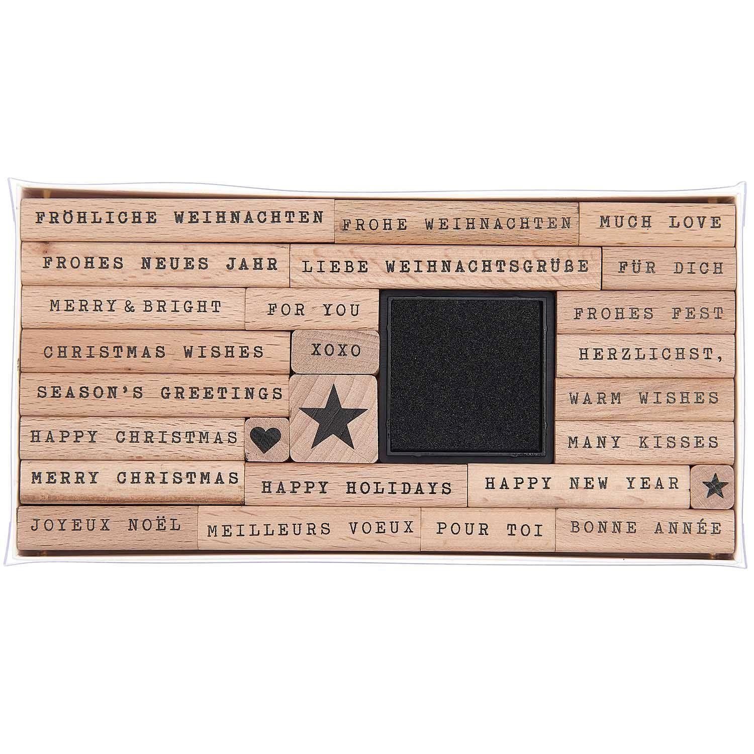 Rico Design Stempel Stempelset Merry Christmas, Handwriting 100%, 26 Stempel
