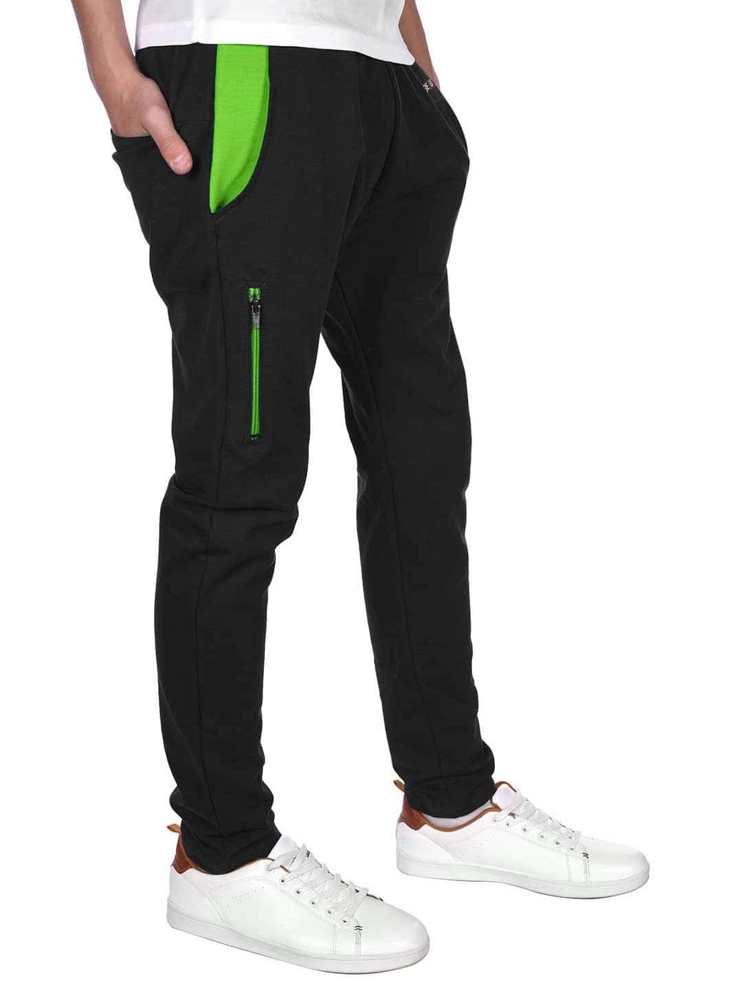 BEZLIT Schwarz-Apfelgrün elastischem Sweathose Sweatpants Bund (1-tlg) mit Kinder Jungen