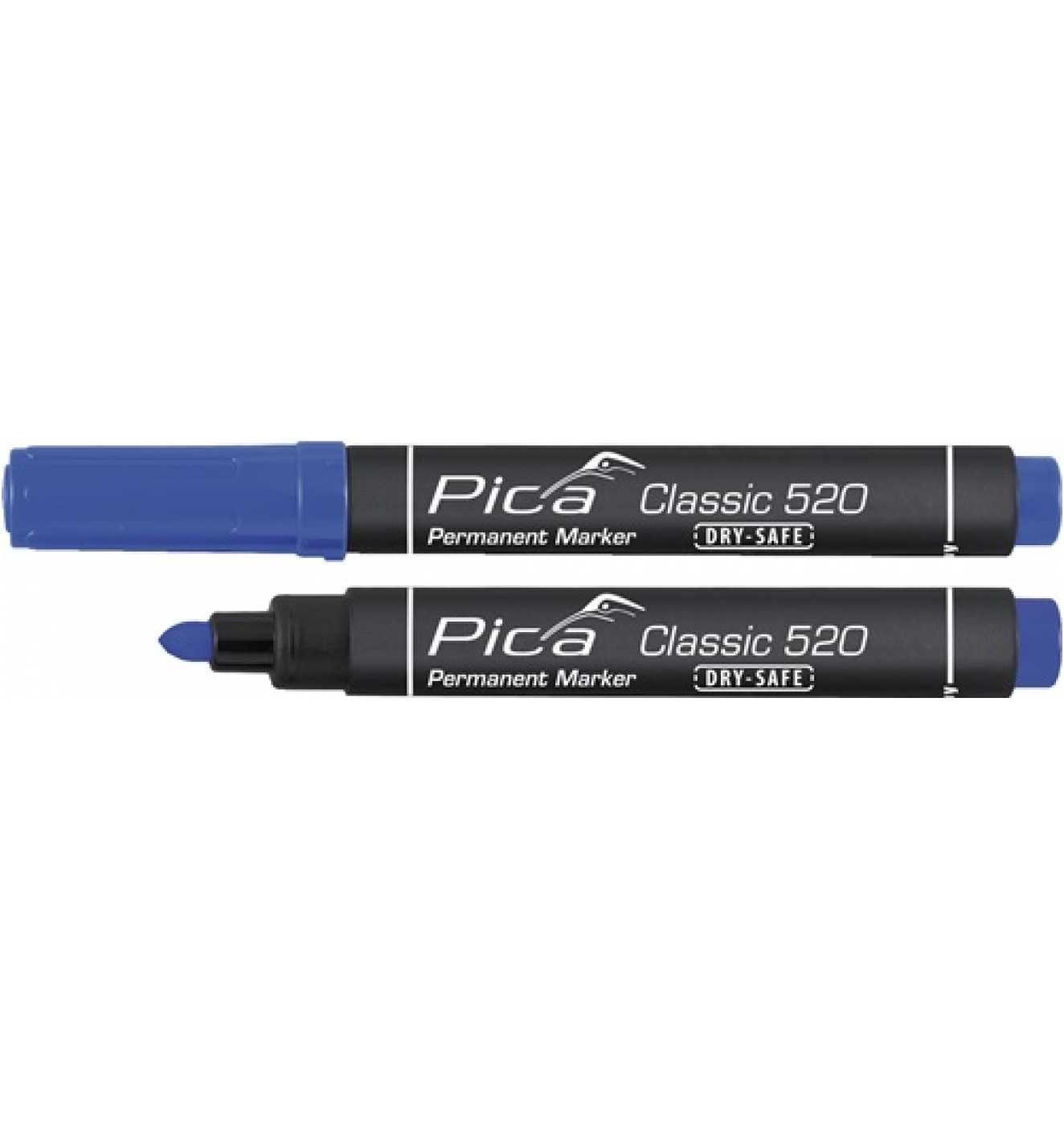 Pica-Marker Permanentmarker Classic, Strich-B.1-4 mm, Rundspitze, blau
