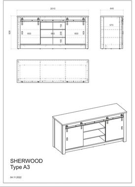 Home affaire Küchenzeile Sherwood, Breite 264 cm, mit Herdumbauschrank, ohne E-Geräte