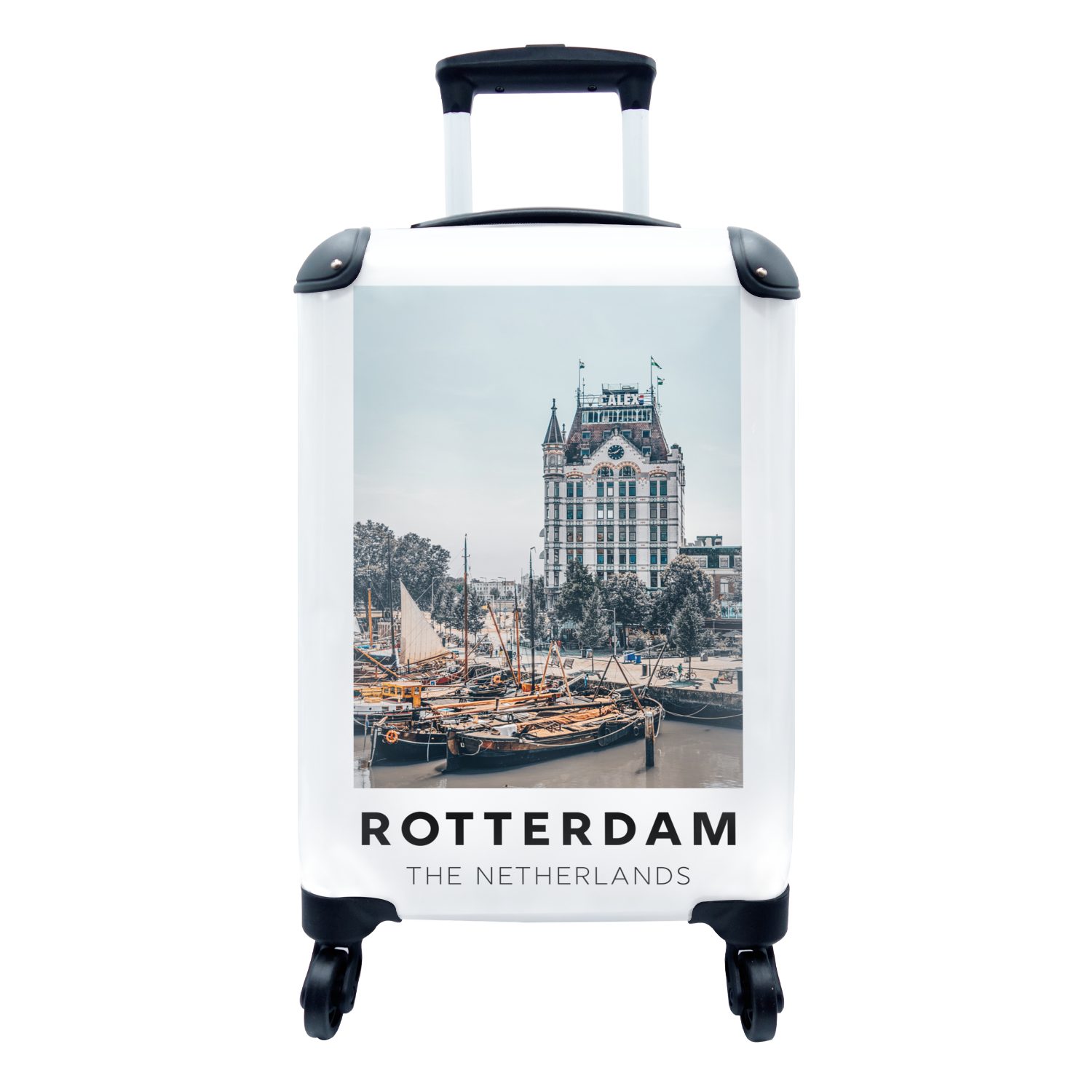 MuchoWow Handgepäckkoffer Rotterdam Boot, rollen, mit Niederlande Trolley, Reisekoffer 4 - - Ferien, Reisetasche Rollen, für Handgepäck