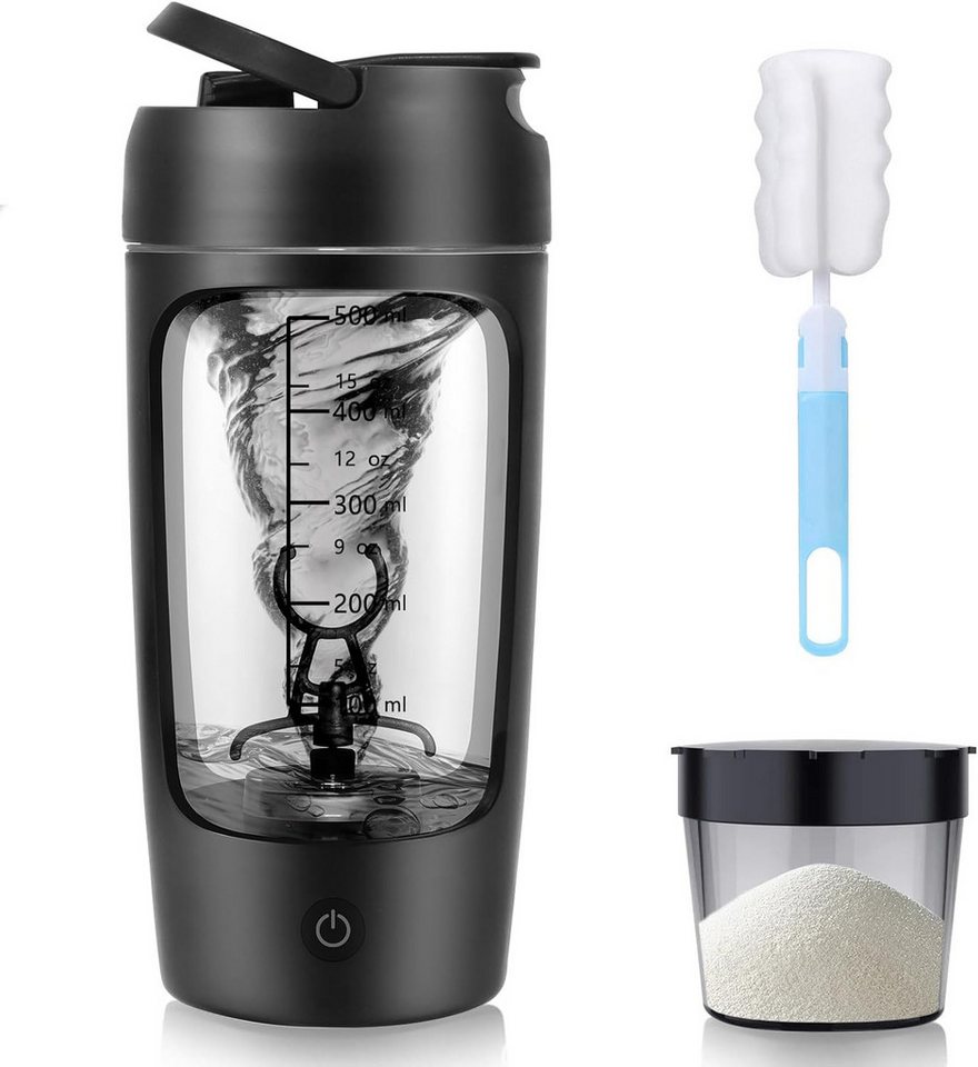 Vashoy Elektrischer Shaker 650 ML Elektrischer Shaker mit Pulverfach, BPA-freier, USB-C aufladbar, 7,4 W, Eiweiß Shaker Elektrisch für Potein Pulver und Milchshake