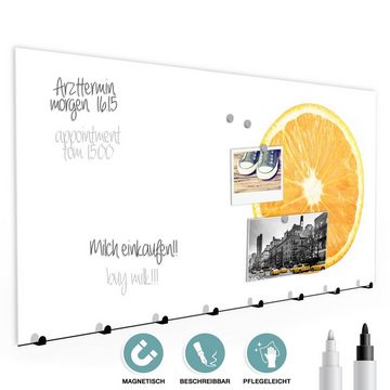 Primedeco Garderobenpaneel Magnetwand und Memoboard aus Glas Orangenscheibe