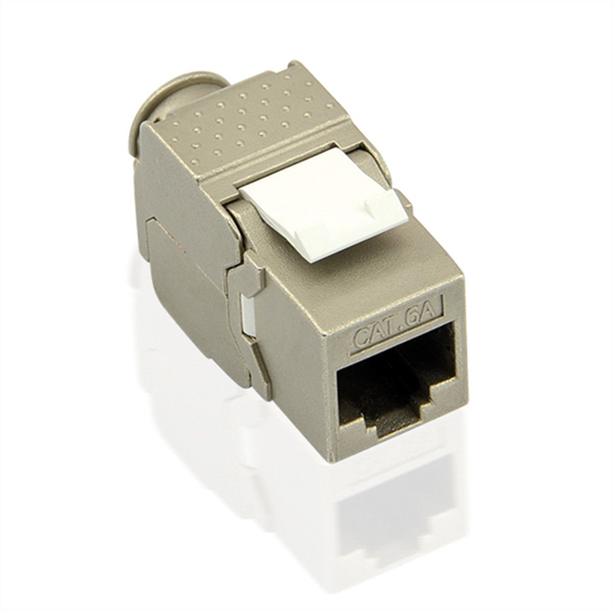 Kat.6A (Class EA) Keystone, RJ-45, geschirmt, werkzeuglos, SLIM Netzwerk-Panel