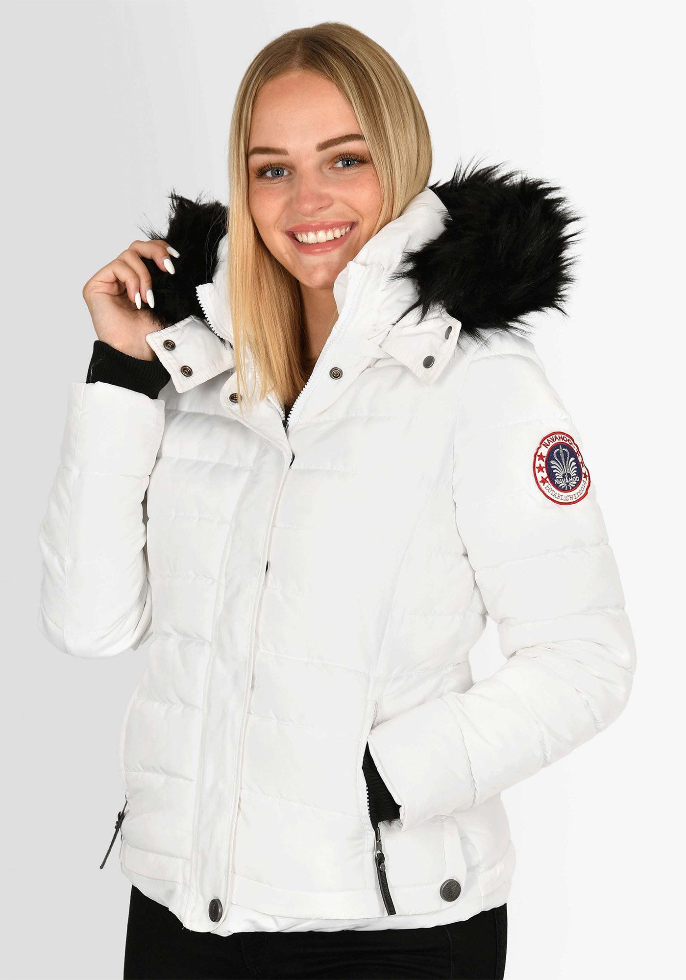 Navahoo Steppjacke Chloe hochwertige Winterjacke mit abnehmbarer Kapuze
