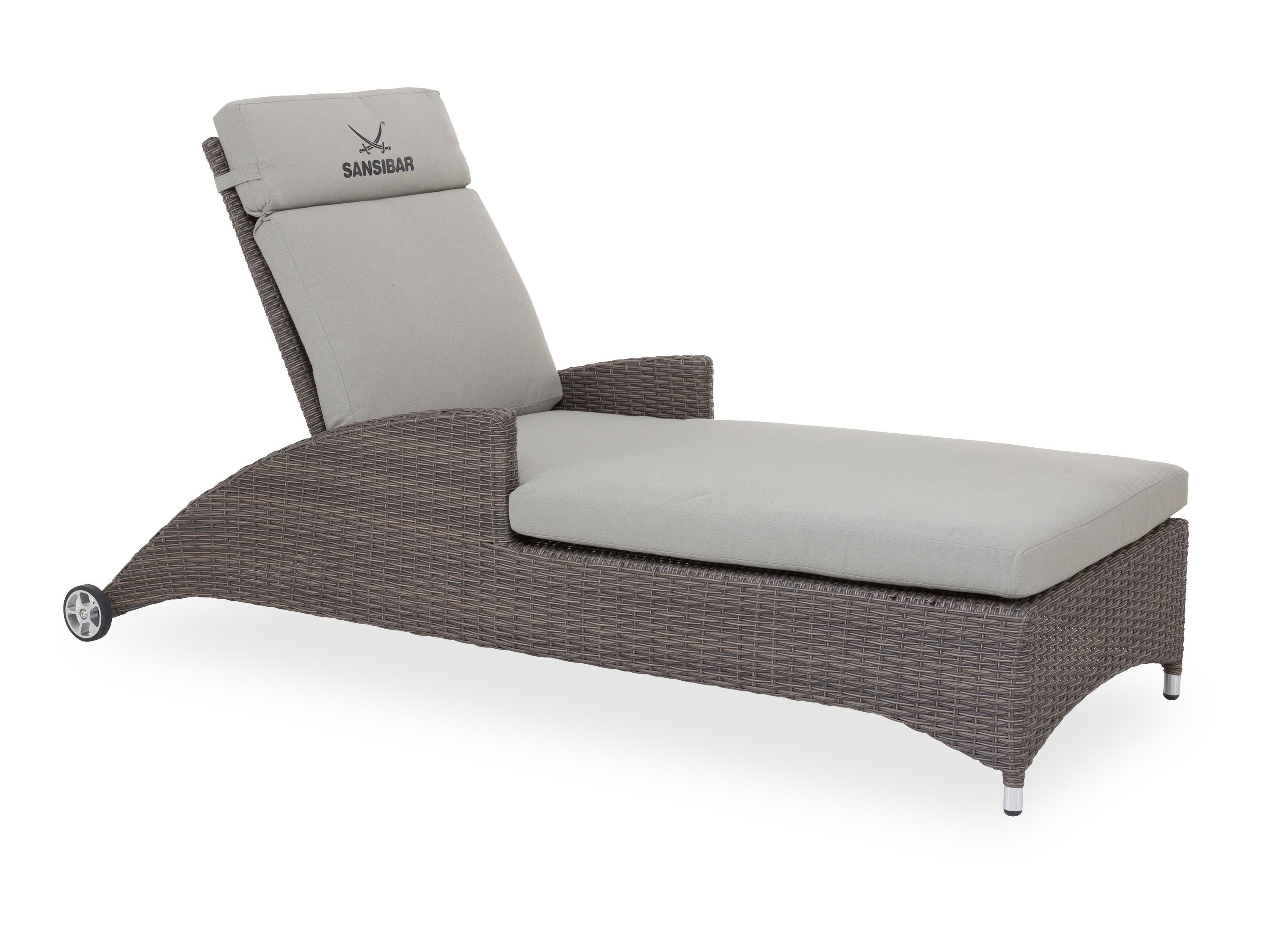 SANSIBAR Living Gartenliege Gartenliege SANSIBAR LIST (LBH 188x68x85 cm) LBH 188x68x85 cm braun