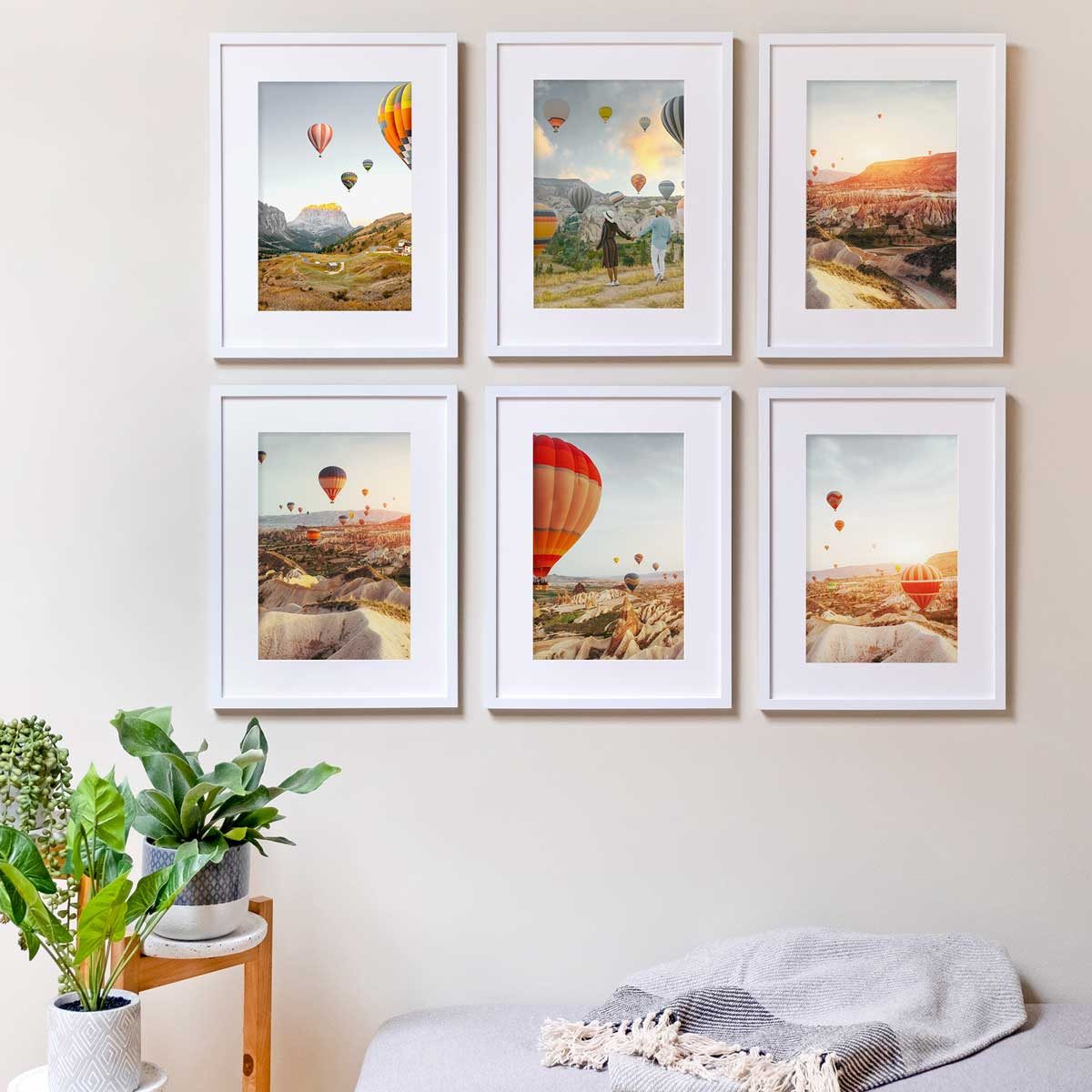 PHOTOLINI Bilderrahmen 6er Set 30x40 cm Modern Schmal mit Passepartout günstig online kaufen