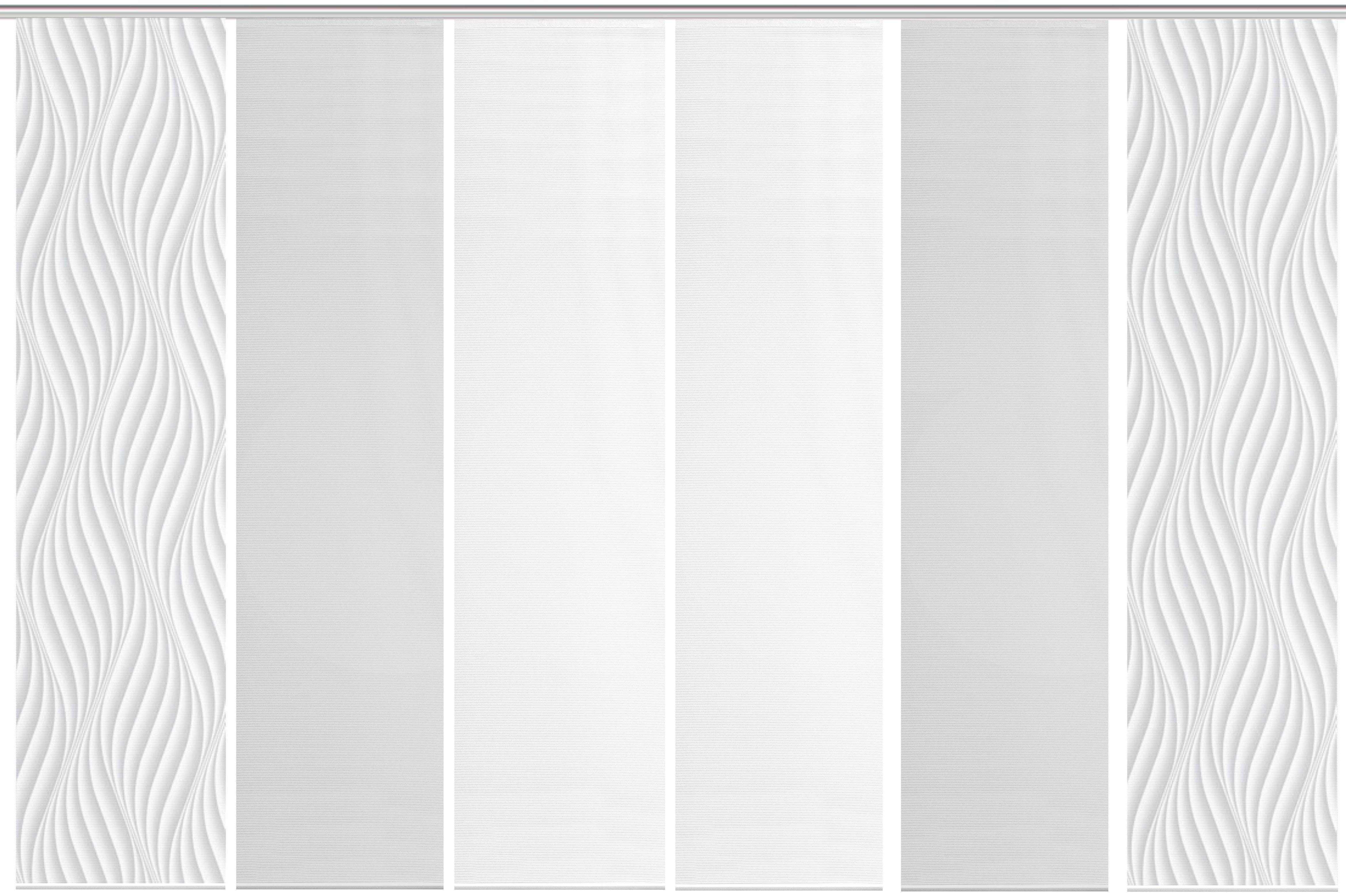 Vision S Schiebegardine 6ER SET WAVE (6 St), Paneelwagen, halbtransparent, HxB: 260x60, Schiebevorhang 6er Set Digitaldruck