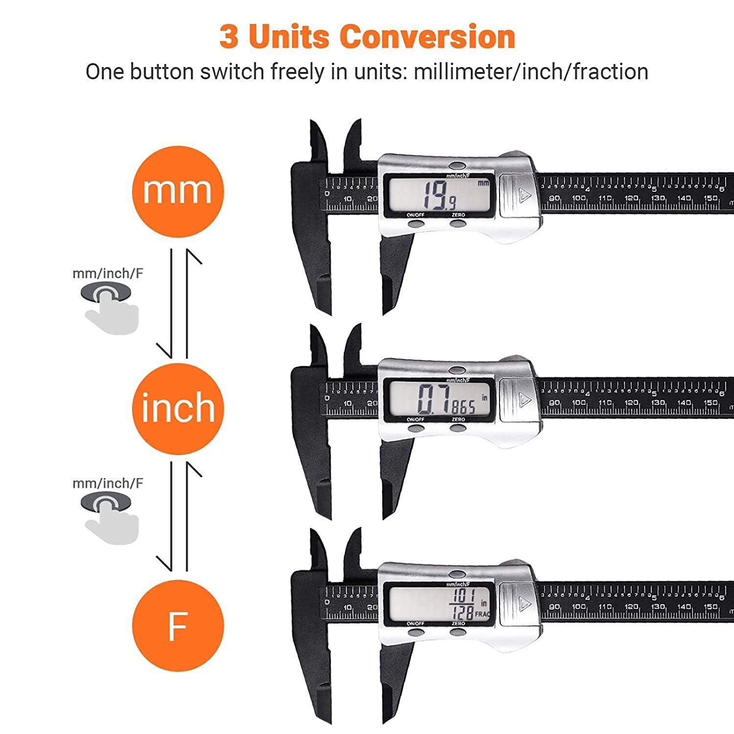 TACKLIFE Messschieber, Digital Messslehre Schieblehre 150mm 2 Modi
