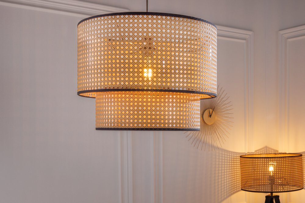 riess-ambiente Hängeleuchte VIENNA 45cm natur / schwarz, ohne Leuchtmittel, günstig online kaufen