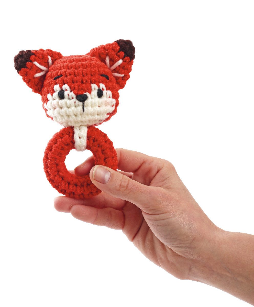 Graine Creative Kreativset DIY Häkelset, Greifring für Neugeborene, "Fuchs", (1-tlg), Mit Anleitung, 10x10x14cm