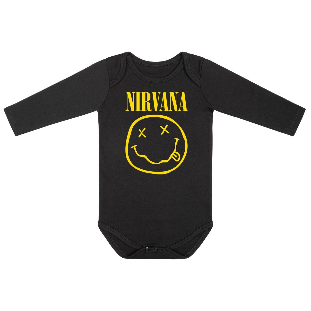 Metal Kids Langarmbody mit Nirvana (Smiley) Aufdruck für Babys (0–24 M)