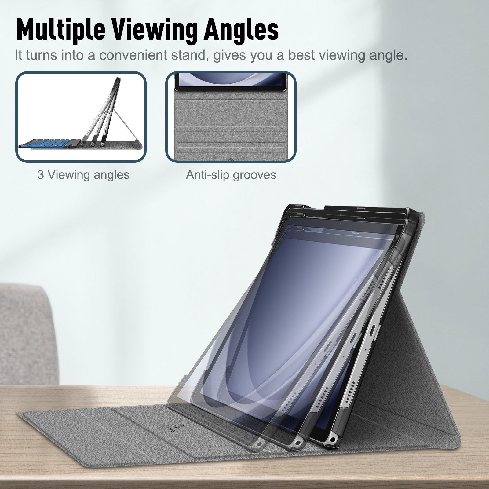 Fintie Hülle für Samsung Galaxy Tab A9 Plus 11 Zoll 2023 SM-X210/X216/X218 Tablet-Tastatur (Cover mit Abnehmbarer QWERTZ Layout Hintergrundbeleuchtung Tastatur)